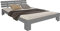 Homestyle4u Massivholzbett Holzbett 160x200 mit Lattenrost Kopfteil Grau Doppelbett Bett Bettgestell Holz Kiefer