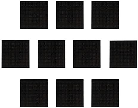 Larcele 10 Pieces Mini Building Blocks Base Plates, Board Only for Our Mini Blocks, Compatible with Most Brand JMDB-02 (Square,Black)