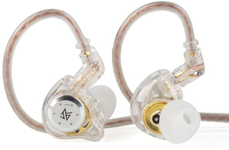 Yinyoo KZ EDX PRO Hörlurar med 1DD, EDX PRO Wired in Ear Hörlurar HiFi Deep Bass Sound, 10mm Dynamisk Driver Over Ear Headset med avtagbar kabel (EDX PRO vit, med mikrofon)