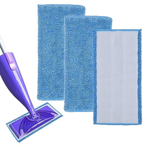 GFRED 3-Teiliges Set Wiederverwendbar Mop Pads Microfaser Kompatibel Mit Swiffer WetJet Nass- Und Trockeneinsatz Ersatzmikrofaser-Mopppads Wiederverwendbar und Waschmaschinenfest