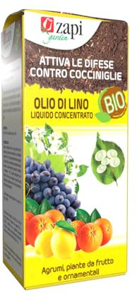 Zapi Garden | Olio di Lino Liquido Concentrato, Cocciniglia Insetticida Attiva le Difese contro Cocciniglia, per Agrumi, Piante da Frutto e Ornamentali, 200ml