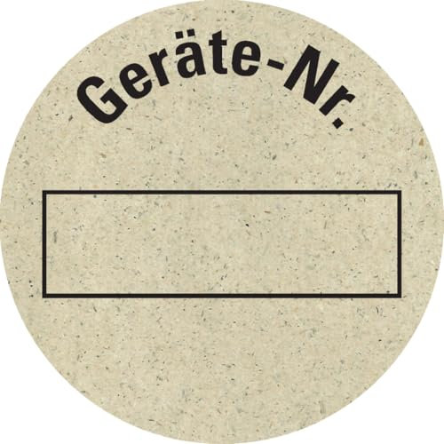 Dreifke® Inventaretikett Geräte-Nr., natur, Graspapier, selbstklebend, Ø 30mm, 18 Stk.