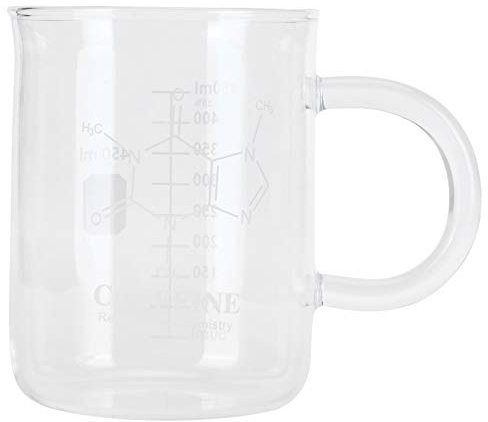 Taza de Vaso de Vidrio de Borosilicato con Asa u Sc para café, té, Química, Taza de Vidrio de 500ml para Bebidas Calientes