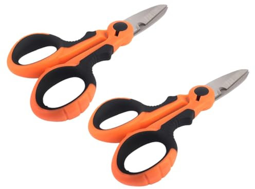 Kisangel 2piezas Cortador De Línea Tijeras De Pesca Antimordida Tijeras Trenzadoras Acero Inoxidable Resistente