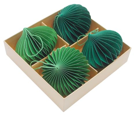 4 bolas de papel de alta calidad, diseño de panal de abeja, diseño de panal de abeja, 4 unidades, tamaño: 9 x 9 x 9 cm.