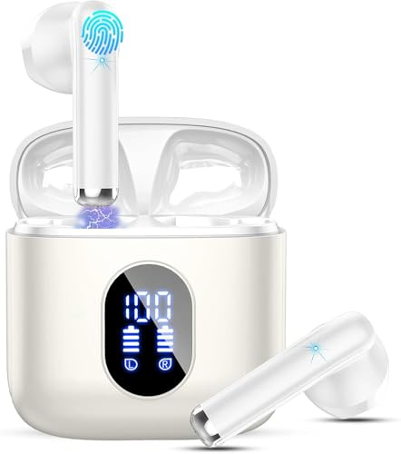 Cuffie Bluetooth 5.4, 2026 Nuovo Auricolari Bluetooth 6D Stereo Cuffie Wireless In Ear con 4 ENC Mic, 30Ore Cuffie Senza Fili Cancellazione Rumore Cuffiette Sport Earbuds IP7 Impermeabili Headphones