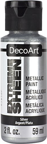 DecoArt Americana Extreme Sheen Jar of Paint, Acrylic, Silver, 3.5 x 3.5 x 10 cm