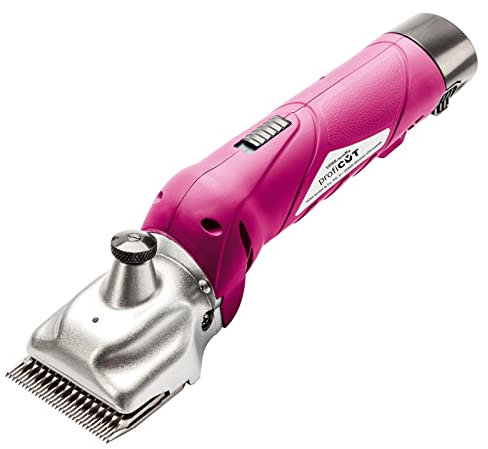 VOSS.farming profiCUT go Akku Schermaschine Pink für Pferde, inkl. zwei Blockbatterien, leise und laufruhig, mit Aesculap Messersatz, Pferdeschermaschine