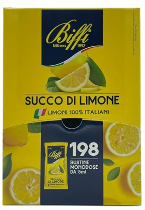 Biffi - Succo di Limone - Monodose - 198 Bustine monoporzione da 5 ml