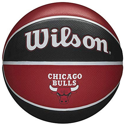 Wilson Basketball NBA TEAM TRIBUTE, CHICAGO BULLS, Outdoor, Gummi, Größe: 7, Rot