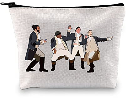 Hamilton Trousse de maquillage avec fermeture éclair pour fans de théâtre musical Broadway, beige, M, Trousse de beauté