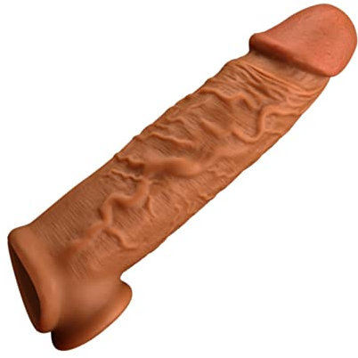 Neu!Penishülle Penis Sleeve mit Hodenringe,Flüssiges Silikon Realistischer Dildo Penismanschetten für Penis Vergrößern,Sex Spielzeug für Männer Verzögerung Ejakulation Paare Sexuelle Erfahrung