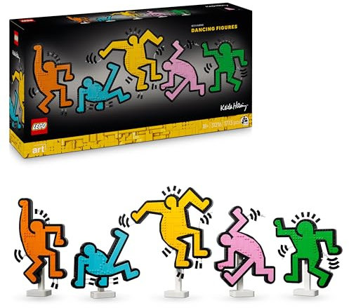 LEGO Art Keith Haring – Dancing Figures - Colourful DIY Wall Art or Home Office Desk Decor - Creative Gift Idea for Adults - 31216