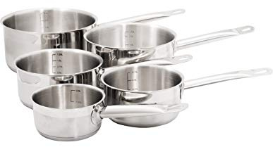 BAUMALU 344200 Batterie 5 Casseroles inox Gastronomie - Tous feux et induction, Métallique