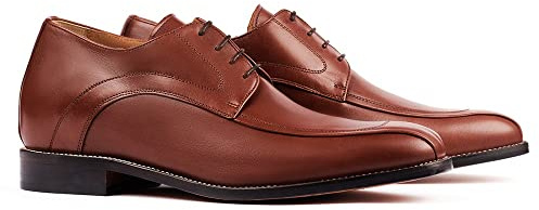 MASALTOS Zapatos de Hombre con Alzas Que Aumentan Altura hasta 7 cm. Fabricados en Piel. Modelo Bardolino Marron 40