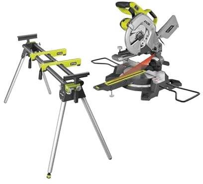Pack RYOBI Scie à onglet radiale électrique - 2000W - 254mm - EMS254L - Support universel RLS02