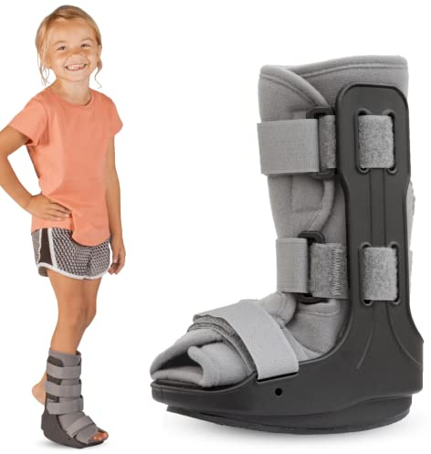 BraceAbility Pediatric Walking Boot - Children's Medical Walker Orthopedic CAM Support Shoe for Youth Ankle Break Injury, Kid's Stress Metatarsal Bone Fracture, Broken Foot or Toe Recovery Cast (M)