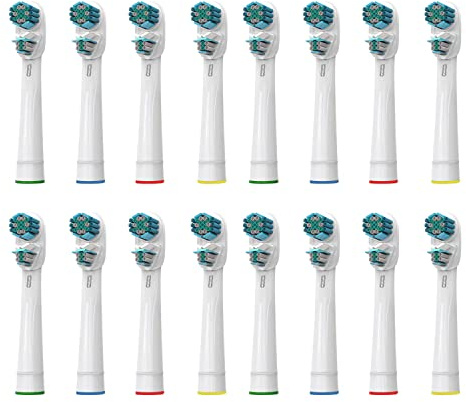 Lot de 16 têtes de brosse à dents de rechange pour brosse à dents électrique Oralb Dual Clean, générique, compatible avec brosse à dents électrique Oralb Braun