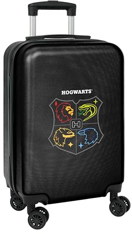 Harry Potter House of Champions - Trolley de Cabine 20 Pouces, Valise à roulettes, Cadenas de sécurité, Valise légère, 34,5 x 20 x 55 cm, Couleur Gris mélange/Noir, Gris chiné/Noir, Estándar,