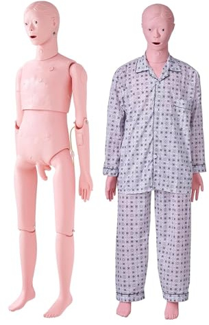 VEVOR Omvårdnadsdocka, manlig livsstorlek demonstration mänsklig docka för omvårdnadsträning, multifunktionell utbildning undervisning modellmaterial, PVC anatomisk skyltdocka kroppsvård