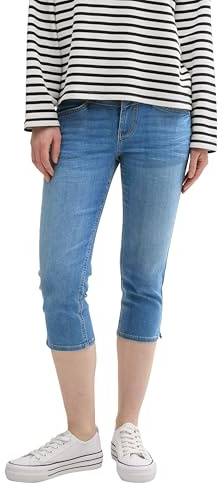 TOM TAILOR Jeans Capri 1045738 para Mujer, 10280-Light Stone Wash Denim, 10, 10280 - Light Stone Wash Denim, 36