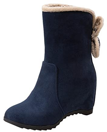 Generisch same day lieferung produkteStiefel Damen Schwarz Einfarbige Mid Calf Cowboy Stiefel Damen Flach Rutschfeste Laufsohle Elegant Klobiger Blockabsatz 1 cent artikel