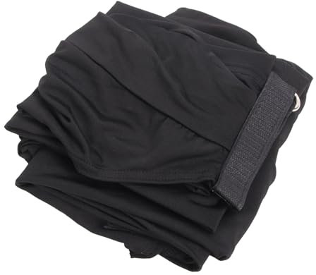 Cubierta de Soporte de Altavoz para DJ, Falda de Trípode de Fibra, Cobertura de 360 ​​grados, Cierre de Gancho y Bucle Antideslizante Ajustable, 138cm X 81cm (BLACK)