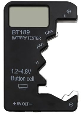 kesurpae Testeur de batterie BT189 avec écran LCD haute définition pour diverses Batteries, outil de détection de puissance Mobile, bouton ABS AA AAA, noir