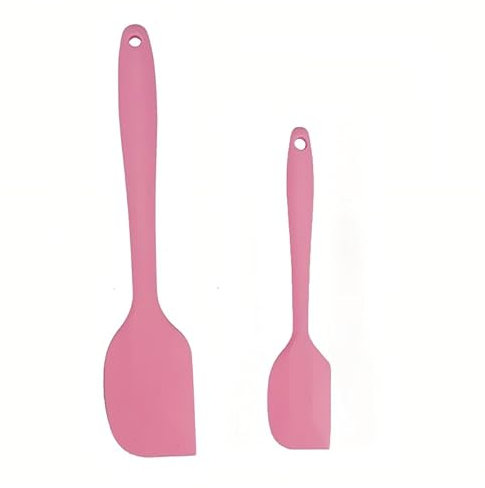 RQzaufania 2 piezas Espátulas Silicona Cocina Juego, Resistente al Calor 230 °C, de Una Sola Pieza, Antiadherente, Utensilios Para Hornear, Mezclar y Cocina (Rosa)