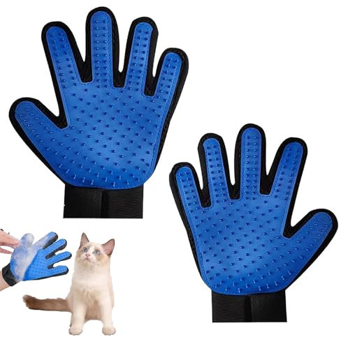 YUGUOLAN Katzenhandschuh, Fellpflegehandschuh Katze, Katzen Handschuhe Fellpflege, Fellhandschuhe Katze Für Die Pflege Von Hunden, Reinigung Pet Glove Hat Eine Massierende Wirkung (Hellblau)