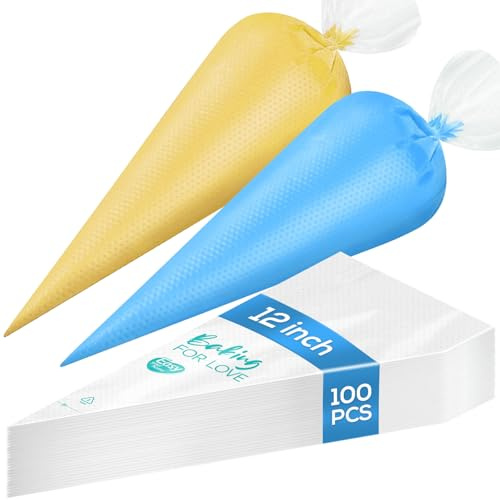EASYYOURHOME 100PCS 12 Inch Disposable Anti Burst Thick Piping Bags