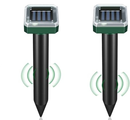 Répulsifs solaires Anti-Taupes - Répulsif Contre Les Taupes,Lot de 2 Répulsif Contre Les campagnols - Répulsif à ultrasons - Répulsif Solaire Contre Les Taupes