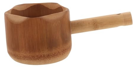 Vaguelly Cucharón de Bambú Ducha y Sauna Cucharón de Portátil con Utensilio de Hogar y Jardín Herramienta Práctica y Elegante Servir