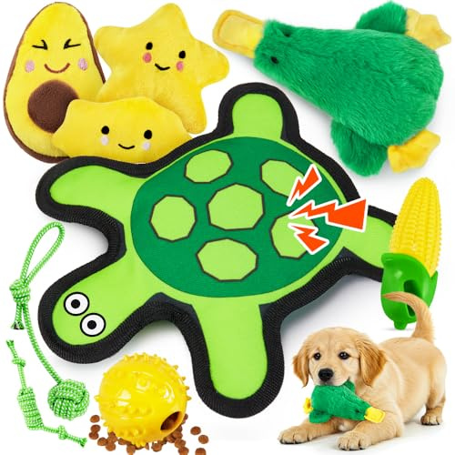 Ystars 9 Pcs Indestructible Dog Toys,Plush Squeaky Dog Toys for Small to Medium-sized Dogs and Puppies,Dog Birthday Present