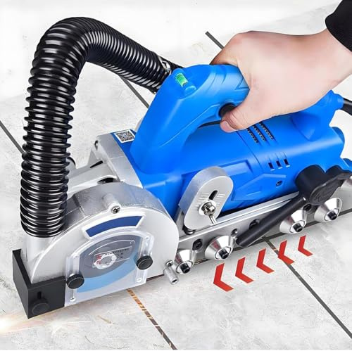 WEIZIIA Limpiador de Juntas eléctrico, Herramienta para ranurar Huecos de baldosas, máquina eléctrica para Limpiar Juntas de baldosas con Rebote automático, 9000 RPM, aspiración automática