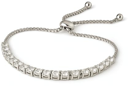 Damtennisarmband, silver damarmband, tennisarmband, zirkon, silver - justerbar, födelsedagspresent, semester, bröllop, mamma, vän, syster, nära och kära