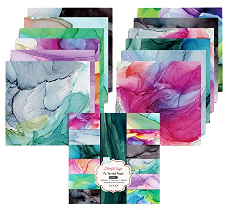 Scrapbooking Dekorpapper Kartong Pappersdyna, 12x12,24 ark Akvarellpappersdyna,Enkelsidigt 160gsm mönsterpapper