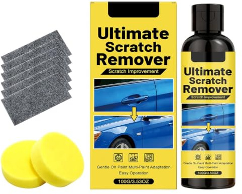 Scratch Remover - 100 Ml Rimuovi Graffio Auto, Lucidante Per Rimuovere I 'auto Con 2 Spugne E 6 Panni Nano, Kit Per La Rimozione Dei graffis Auto Nano Polix Per Moto, Veicoli, Esterni E Interni