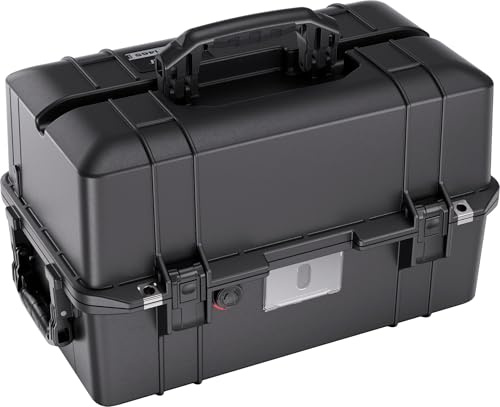 PELI 1465Air Maleta de Transporte Ligera para Equipos fotográficos DSLR Profesionales, estanca e Impermeable al Polvo, 33L de Capacidad, Fabricada en EE.UU., sin Espuma, Color Negro
