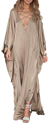 YouKD Vestido Largo Bohemio con Caftán Largo de Verano para Mujer Bata de Playa Talla Grande Kimono Talla Única