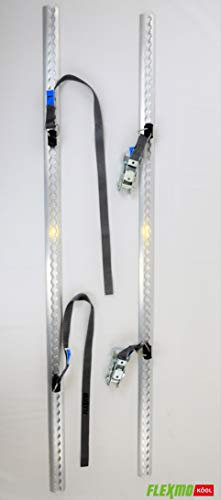 FLEXMO | Pacchetto da campeggio con cinghie di ancoraggio, binari e raccordi | pacchetto campeggio | set completo | protezione carico | sicurezza per il trasporto