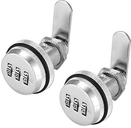 Lpraer Lot de 2 verrous de sécurité à combinaison avec code par mot de passe pour la sécurité de boîte, armoire, tiroir, boîte aux lettres, porte de meubles (3,8 cm, argent)