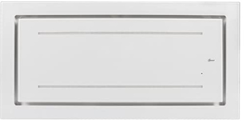 GURARI 341 WH 90, encastrable 90 cm, verre blanc, efficace, absorbant 1000 m³, hotte de circulation d'air, bande LED