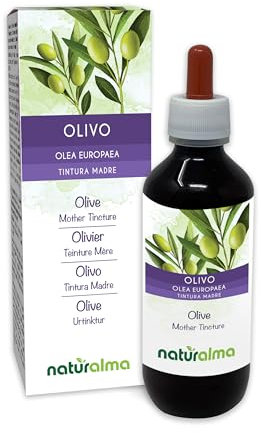 Olive (Olea europaea) Blätter Alkoholfreier Urtinktur Naturalma - Flüssig-Extrakt Tropfen 200 ml - Nahrungsergänzungsmittel - Veganer