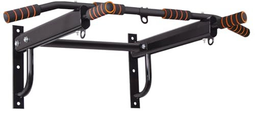 Leogreen Klimmzugstangen Klimmzugstange Wandmontage, Heimturnhalle Pull Up Bar, Wandmontiert Klimmzugstange Mit 6 Anti Rutsch Griffen und 3 Ösen, bis 200 kg