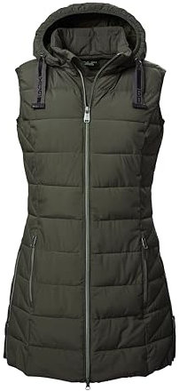 G.I.G.A. DX Damen Steppweste mit abknöpfbarer Kapuze/Funktionsweste in Daunenoptik GW 5 WMN QLTD VST, oliv, 44, 41774-000