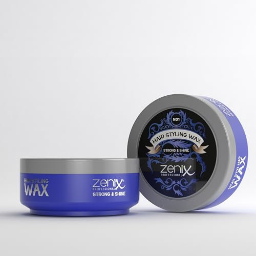 Zenix Hair Styling Wax Strong & Shine 150 ml - Strong Hold Gel for Men & Women - Long Lasting Edge Control Hair Shaper (Blue)