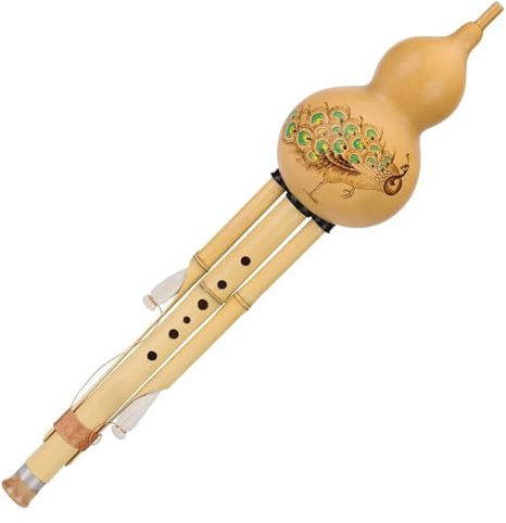 Trärörsinstrument, nationella musikinstrument Hulusi Flöjt Professionell spelar Hulusi Flöjt Naturlig kalebass Musikinstrument for vuxna och nybörjare kalebassflöjt(C Key)