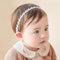 Baby Mädchen Stirnbänder Weiß Dehnbare Stirnband DoppelspitzeSpitzebowknot-Haarband Weich Baby Hairband Nylon Neugeboren Haarschmuck Babygeschenke für Neugeborene