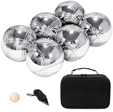Picknickbollset – Boule på gräsmatta set metall petank set | utomhus boule set med bärväska, metallboll petank set
